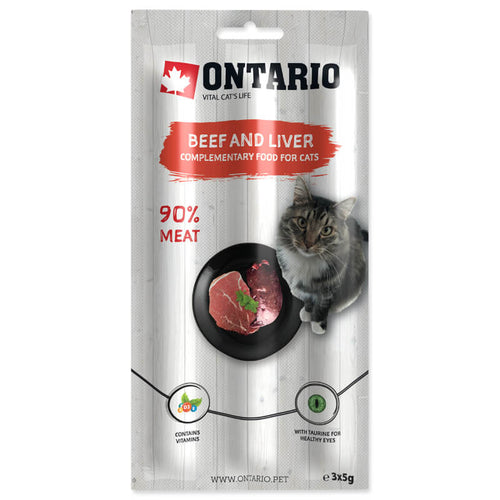 Ontario Cat Stick - govedina in jetra - 3 x 5 g
