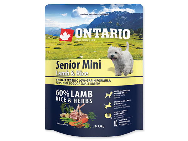 Ontario Senior Mini - jagnjetina in riž - 750 g