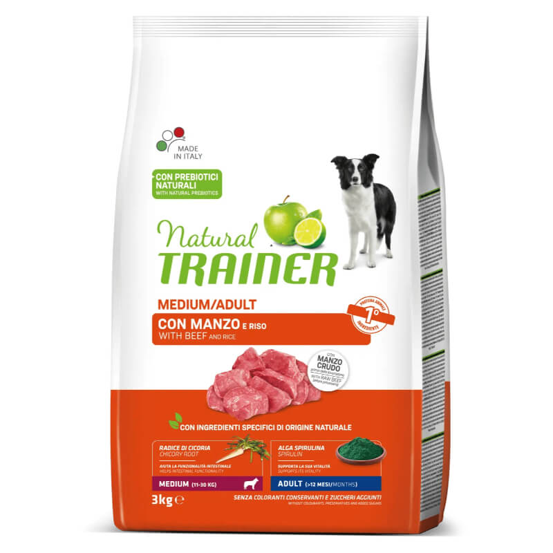 Natural Trainer Adult Medium - govedina in riž - 3 kg