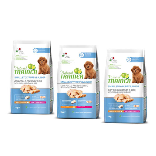 Natural Trainer Puppy&Junior Small - sveži piščanec - 3 x 2 kg