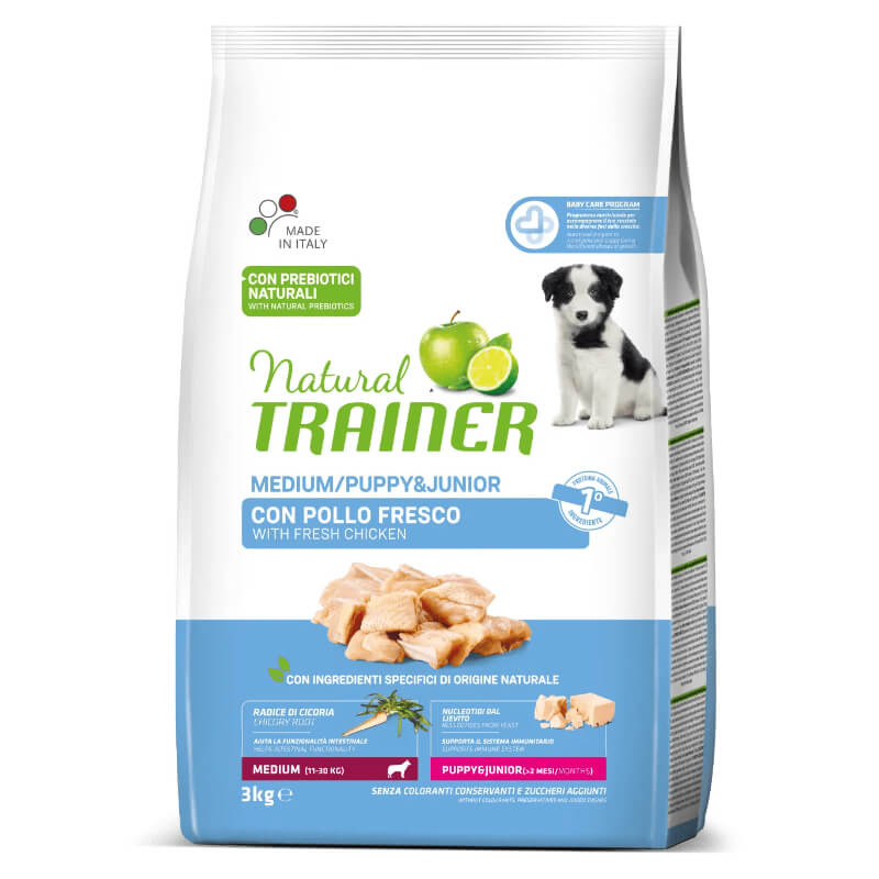 Natural Trainer Puppy&Junior Medium - sveži piščanec