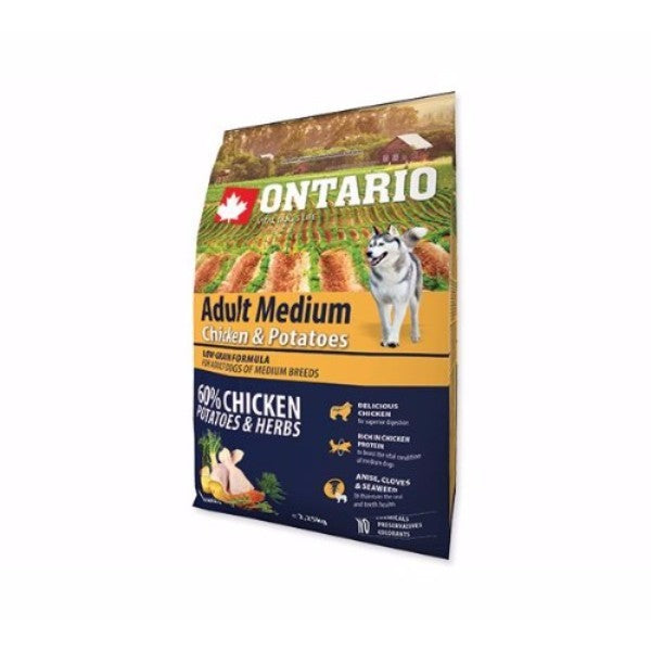 Ontario Adult Medium - piščanec in krompir - 2 x 12 kg