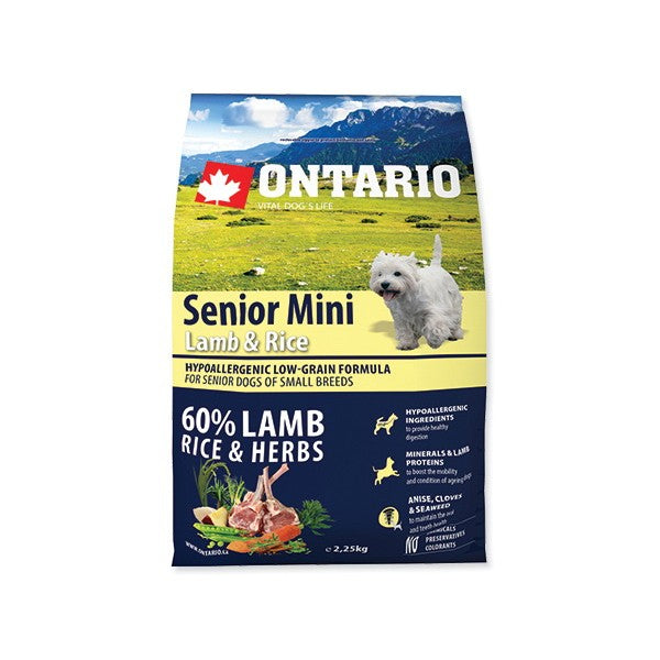 Ontario Senior Mini - jagnjetina in riž - 3 x 2,25 kg