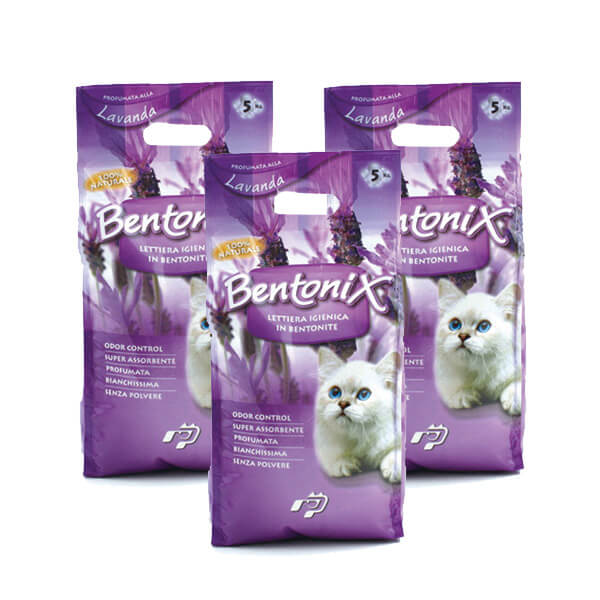 Bentonix posip za mačje stranišče, sivka - 3 x 5 kg