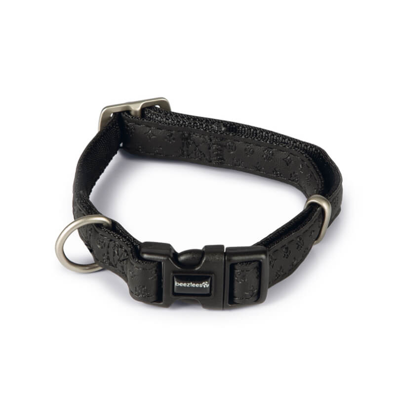Beeztees ovratnica Macleather, črna - različne velikosti
