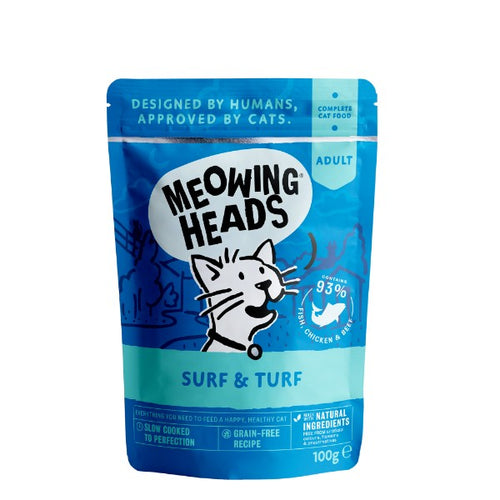 Meowing Heads Supurrr Surf & Turf - riba, piščanec in govedina - 100 g - 100 g