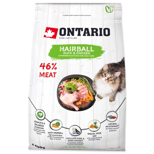 Ontario Cat Hairball - raca in piščanec - 400 g