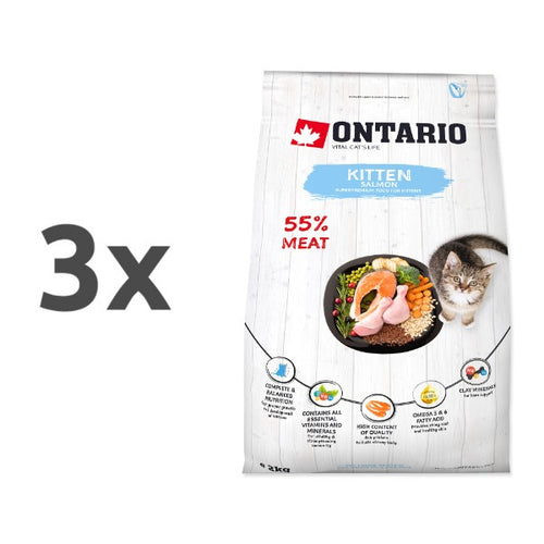 Ontario Kitten - losos - 3 x 2 kg