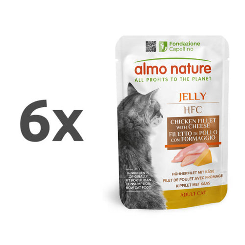 Almo Nature HFC Jelly - piščančji file in sir - 6 x 55 g