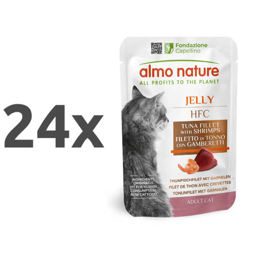 Almo Nature HFC Jelly vrečka - tunin file in rakci - 55 g - 24 x 55 g