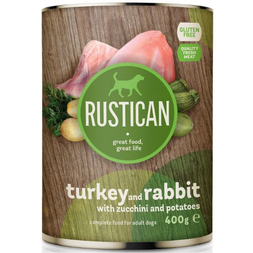 Rustican konzerva Adult - puran in kunec - 400 g
