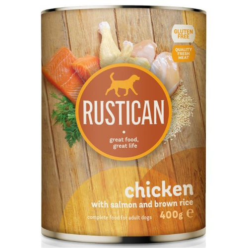 Rustican konzerva Adult - piščanec in losos - 400 g