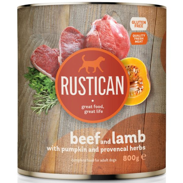 Rustican konzerva Adult - govedina in jagnjetina - 800g