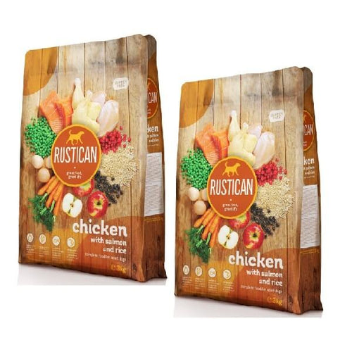Rustican Gluten Free - piščanec, losos in riž - 2 x 12 kg