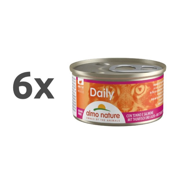 Almo Nature Daily Mousse konzerva - tuna in losos - 85 g - 6 x 85 g