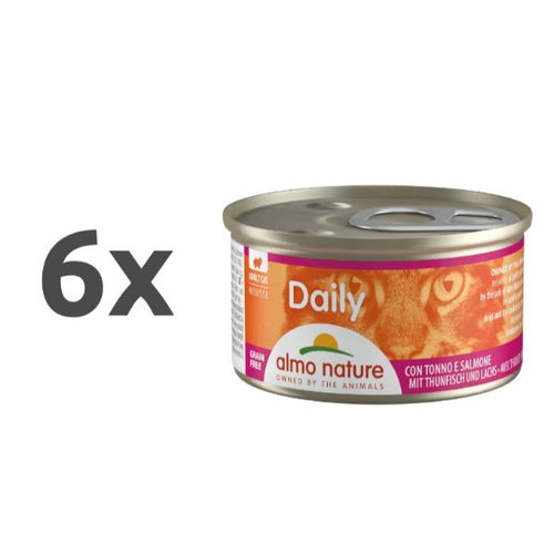 Almo Nature Daily Mousse konzerva - tuna in losos - 85 g - 6 x 85 g