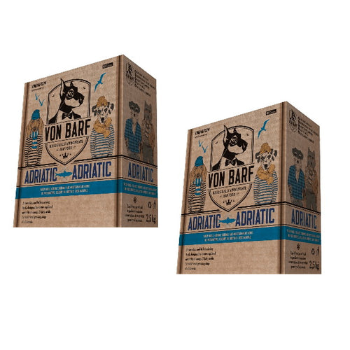 Von Barf Adriatic - govedina in jadranska sardela - 2 x (10x250g)