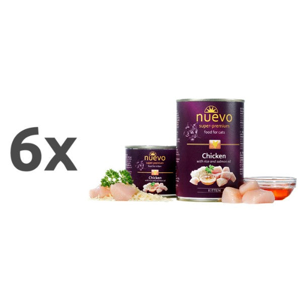 Nuevo Cat Kitten - piščanec - 6 x 400 g