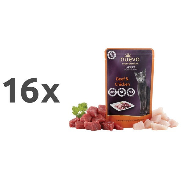 Nuevo Adult - piščanec in govedina - 85 g - 16 x 85 g