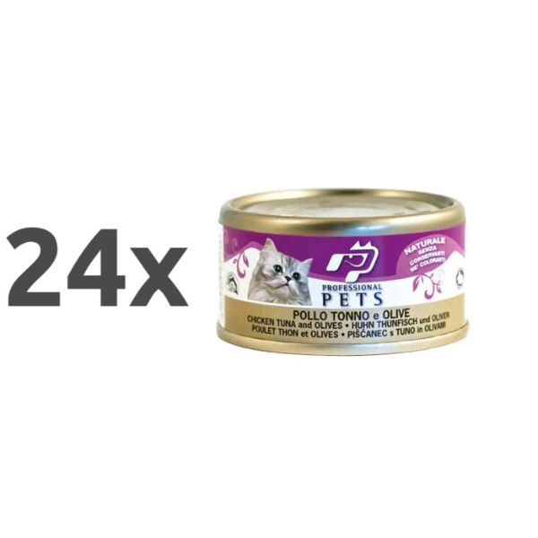 Professional Pets Naturale – piščanec, tuna in olive – 70 g - 24 x 70 g