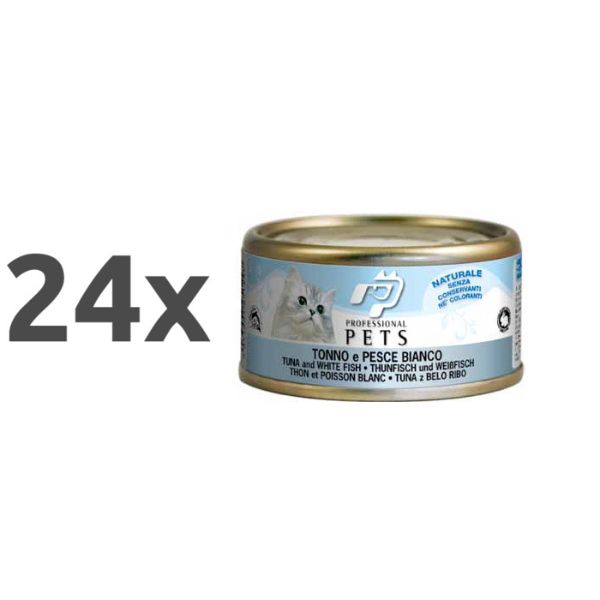 Professional Pets Naturale – tuna in bela riba - 70 g - 24 x 70 g