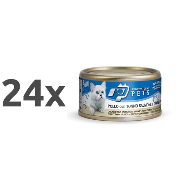 Professional Pets Naturale – piščanec, tuna, losos in kozice - 70 g - 24 x 70 g