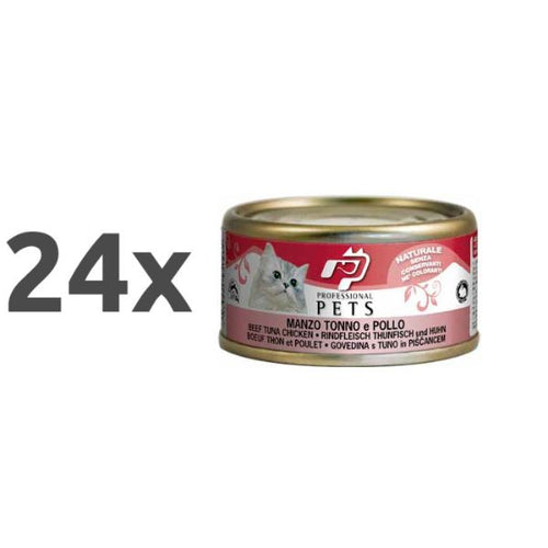 Professional Pets Naturale – govedina, tuna in piščanec – 70 g - 24 x 70 g