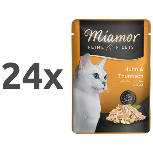 Miamor Feines Filets Jelly - piščanec in tuna - 100 g - 24 x 100 g