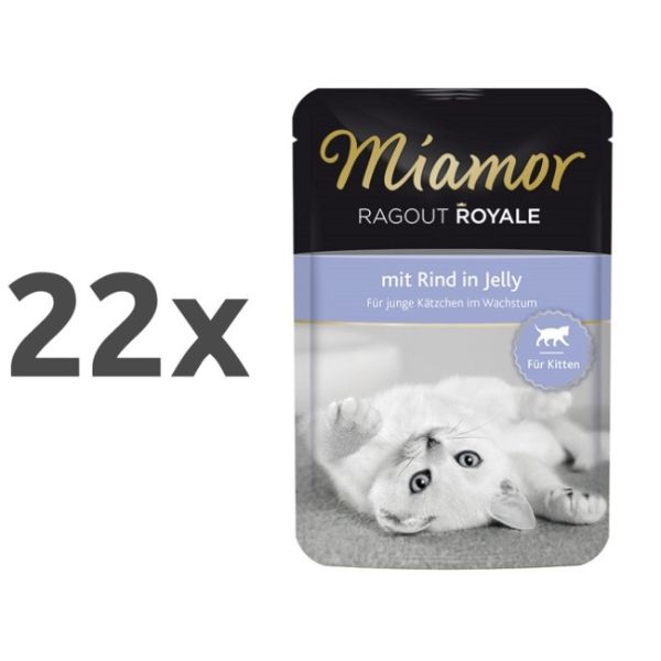 Miamor Ragu Royal Kitten - govedina v želeju - 100 g - 22 x 100 g
