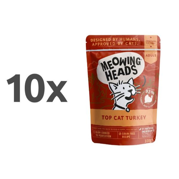 Meowing Heads Top Cat Turkey - puran - 100 g - 10 x 100 g