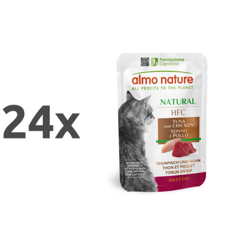 Almo Nature HFC Natural vrečka - tuna in piščanec - 55 g - 24 x 55 g