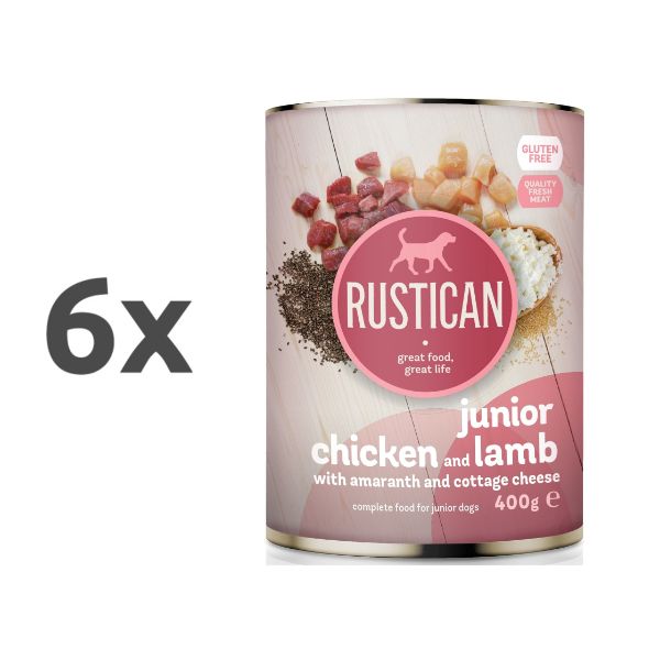 Rustican konzerva Junior - piščanec in jagnjetina - 6 x 400 g
