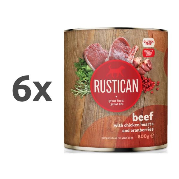 Rustican konzerva Adult - govedina in piščanec - 6 x 800 g