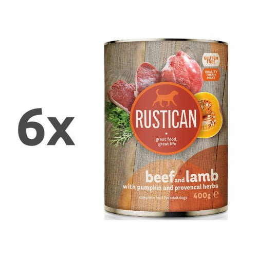 Rustican konzerva Adult - govedina in jagnjetina - 6 x 400 g