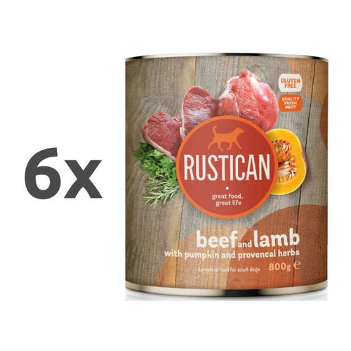 Rustican konzerva Adult - govedina in jagnjetina - 6 x 800 g