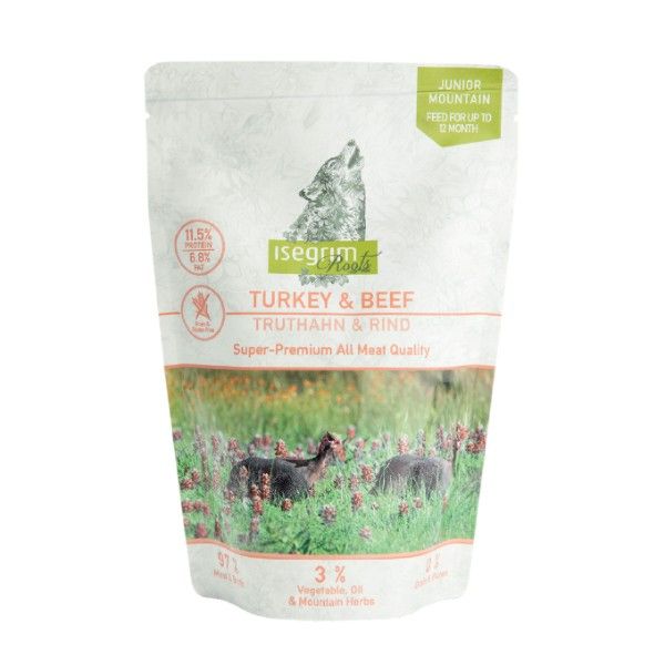 Isegrim Junior vrečka duoprotein - puran in govedina - 410 g