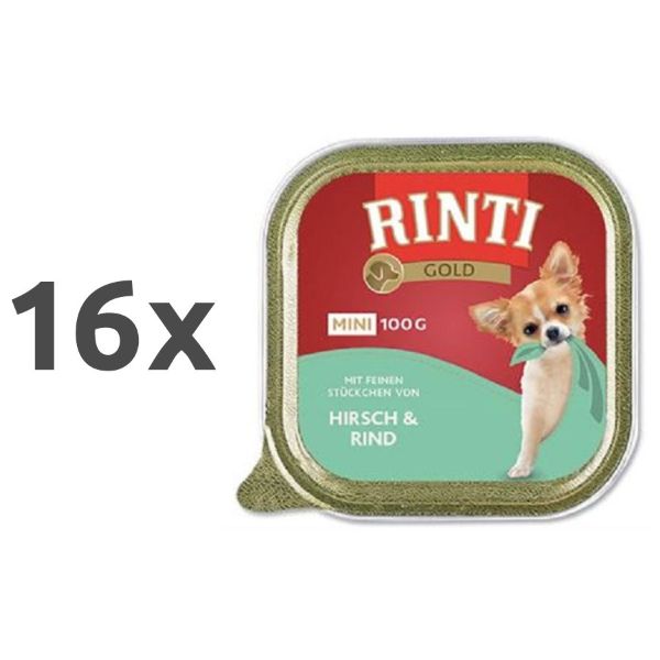Rinti Gold Mini alutray - jelen in govedina - 100 g - 16 x 100 g