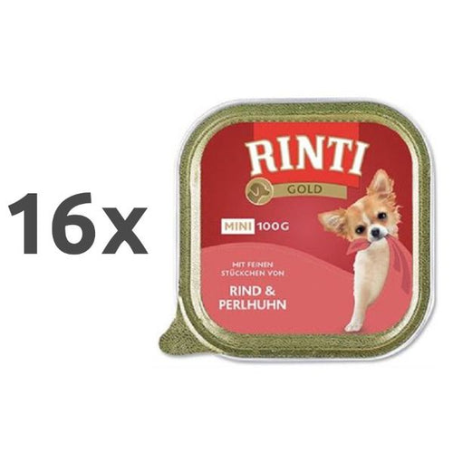 Rinti Gold Mini alutray - govedina in pegatka - 100 g - 16 x 100 g