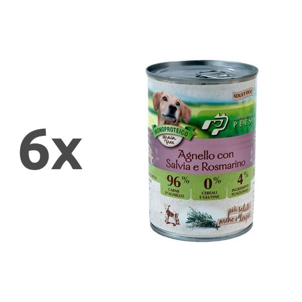 Professional Pets Mono - jagnjetina, žajbelj in rožmarin - 6 x 400 g