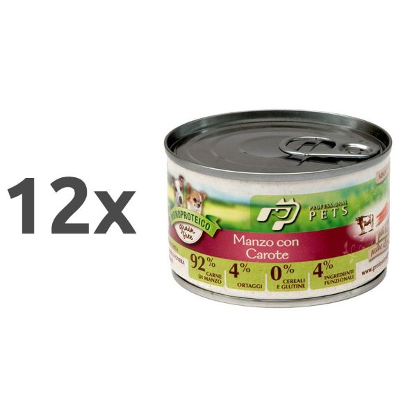 Professional Pets Mono - govedina in korenje - 12 x 150 g