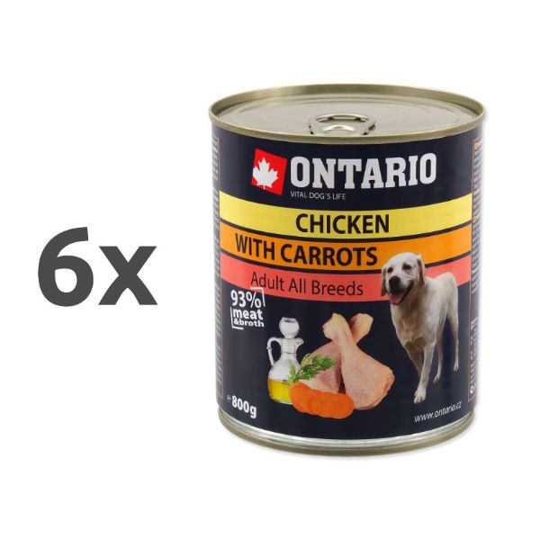 Ontario Adult - piščanec, korenje in lososovo olje - 6 x 800 g