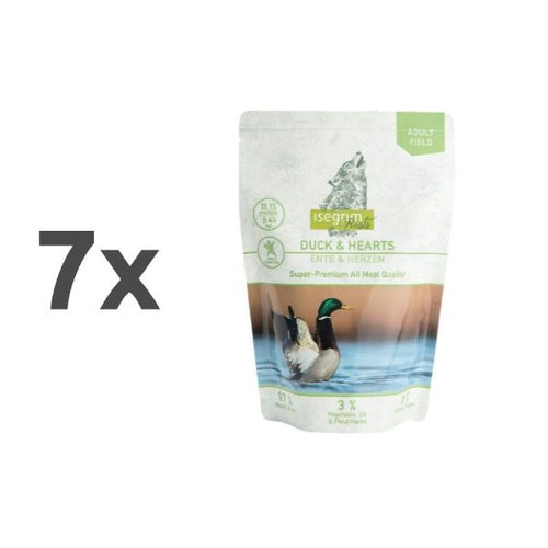 Isegrim Adult vrečka duoprotein - raca in srčki - 410 g - 7 x 410 g