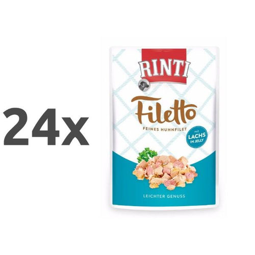 Rinti Filetto in Jelly - piščanec in losos - 100 g - 24 x 100 g
