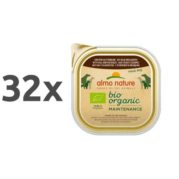 Almo Nature Bio Organic - teletina in zelenjava - 32 x 100 g