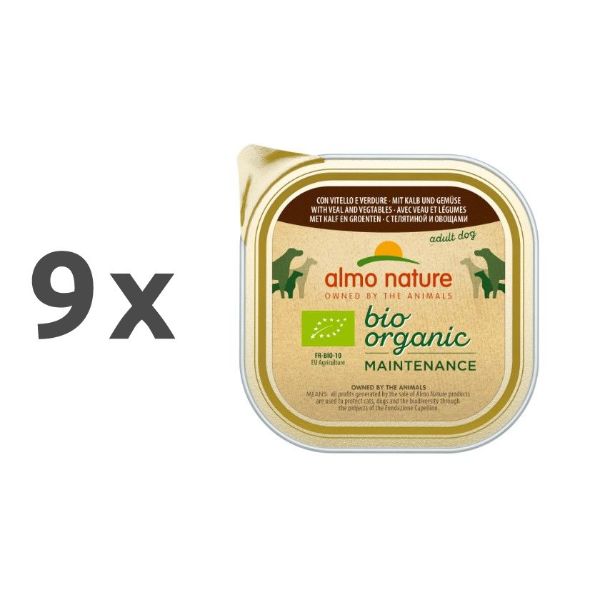 Almo Nature Bio Organic - teletina in zelenjava - 9 x 300 g