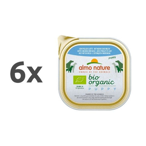 Almo Nature Bio Organic Puppy - piščanec - 6 x 100 g