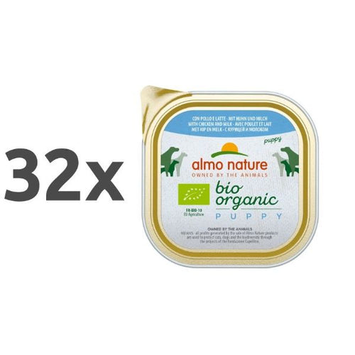 Almo Nature Bio Organic Puppy - piščanec - 32 x 100 g