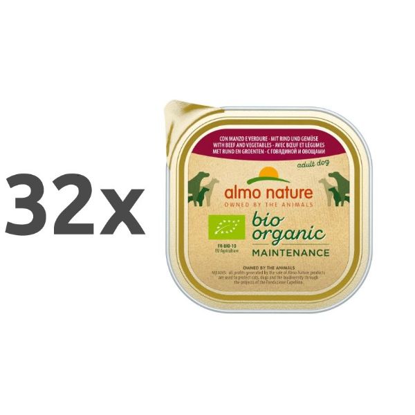 Almo Nature Bio Organic - govedina in zelenjava - 32 x 100 g