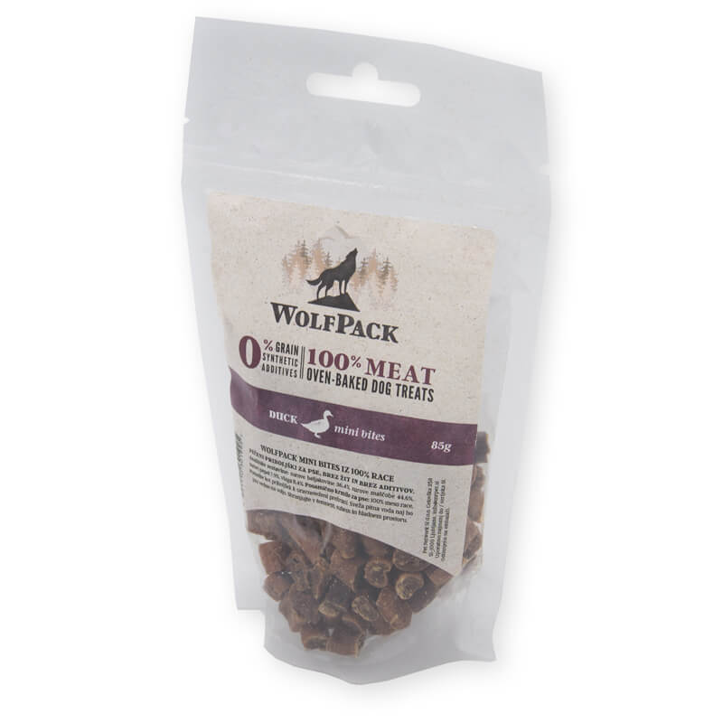 WolfPack priboljšek Mini Bites - raca - 85 g (2)