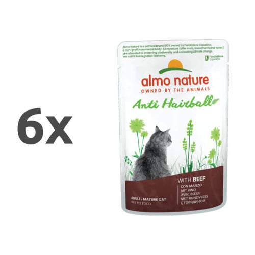 Almo Nature Holistic Anti-Hairball - govedina - 70 g - 6 x 70 g